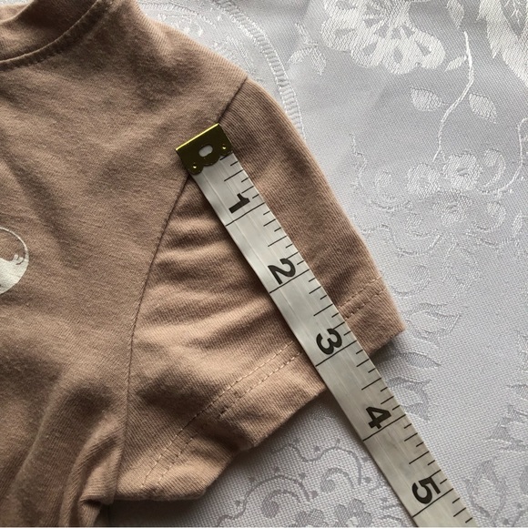 Okie Dokie Girls Size 5T Tan Graphics T-Shirt Short Sleeves Tie-Up Front Tee - Picture 9 of 10